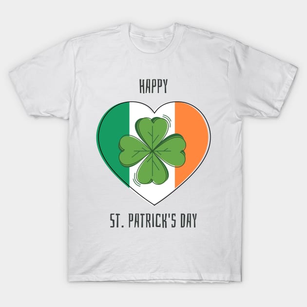 Happy St Patrick's Day- Irish Shamrock Tricolour Flag T-Shirt by IceTees